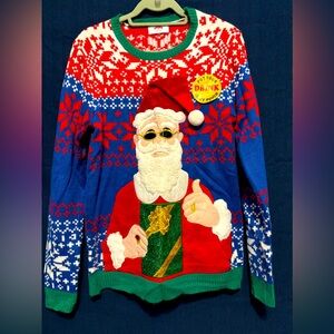 Men’s Ugly Sweater w/drink holder pocket - Medium